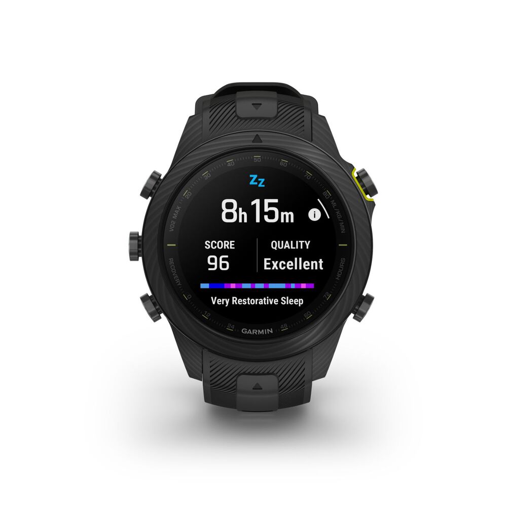 Garmin MARQ® Athlete (Gen 2) Carbon Edition 46mm Case Black Silicone Strap Watch image number 3