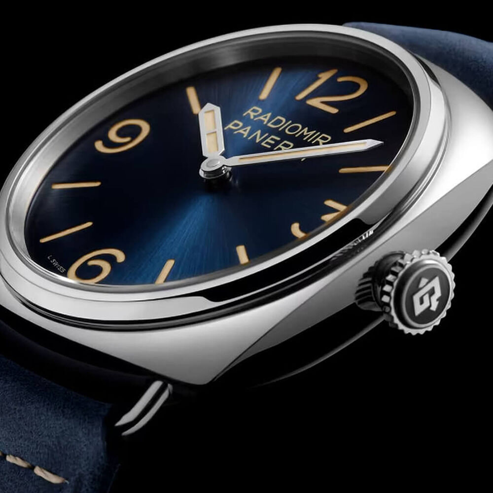 Panerai Radiomir Officine 45mm Blue Dial Leather Strap Watch image number 3