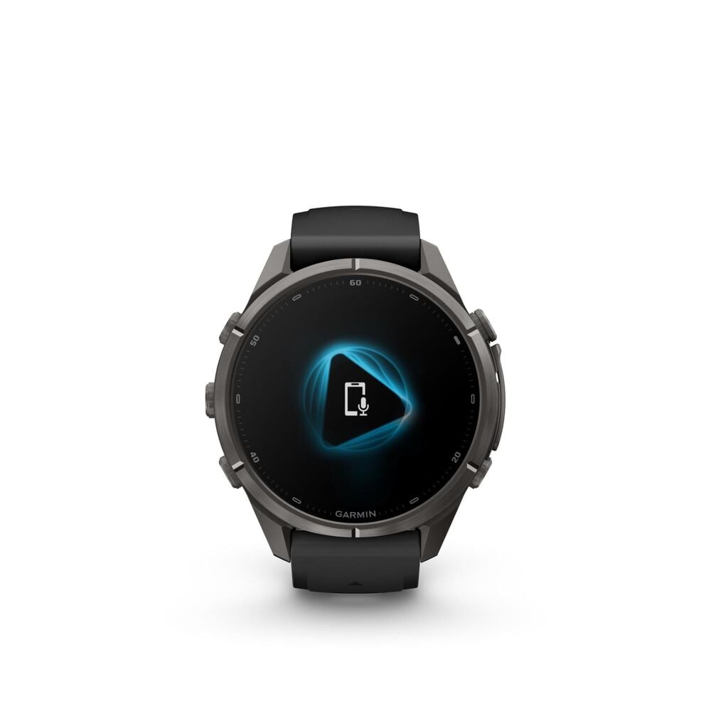 Garmin fenix 9 Pro 43mm Carbon Gray DLC Titanium Black/Pebble Grey Silicone Strap Watch