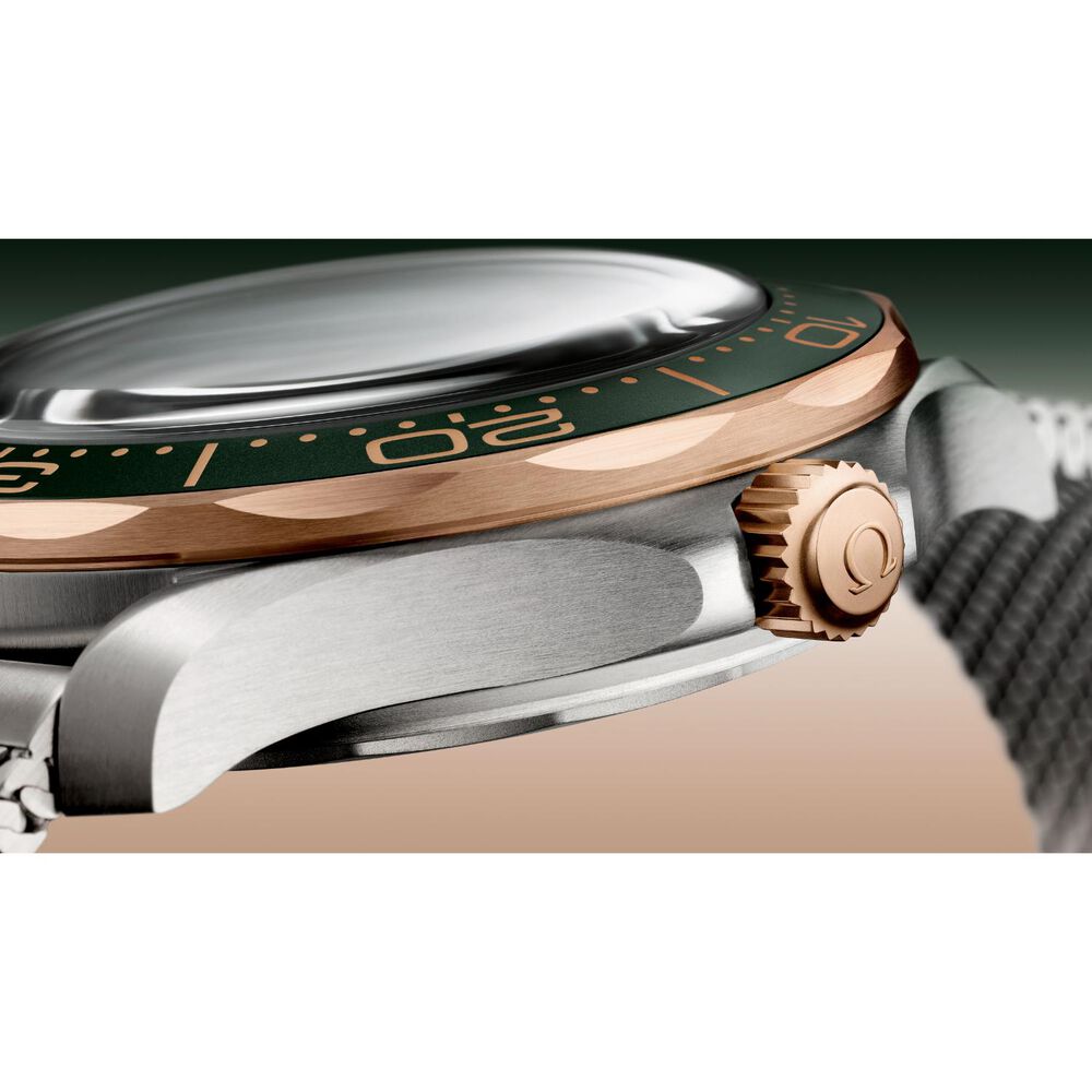 OMEGA Seamaster Diver 300M 42mm Green Dial Bronze Gold Titanium Case & Bracelet Watch image number 6