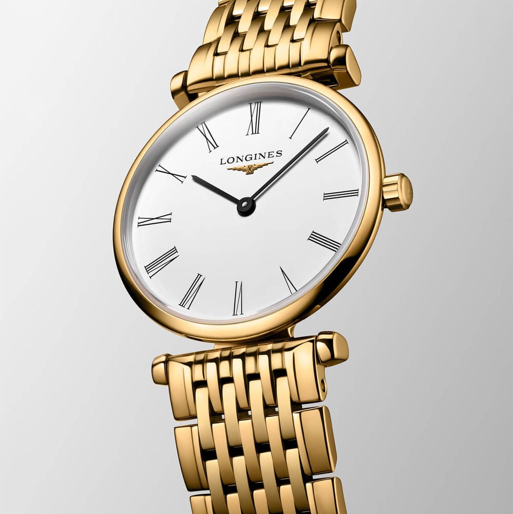 Longines La Grande Classique de Longines 24mm White Dial Yellow Gold PVD Bracelet Watch