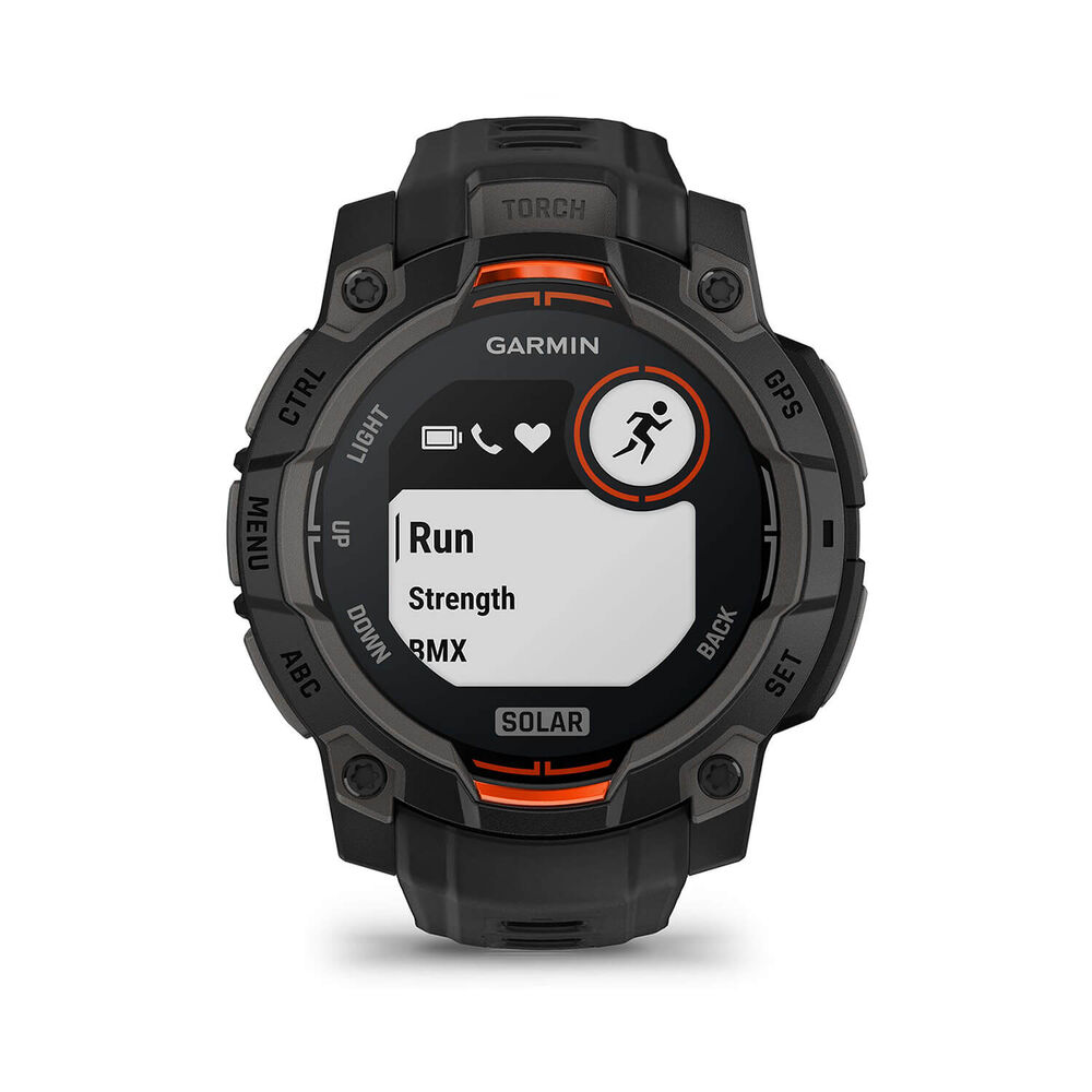Garmin Instinct 3 Solar 45mm Black Bezel & Silicon Strap Watch image number 6