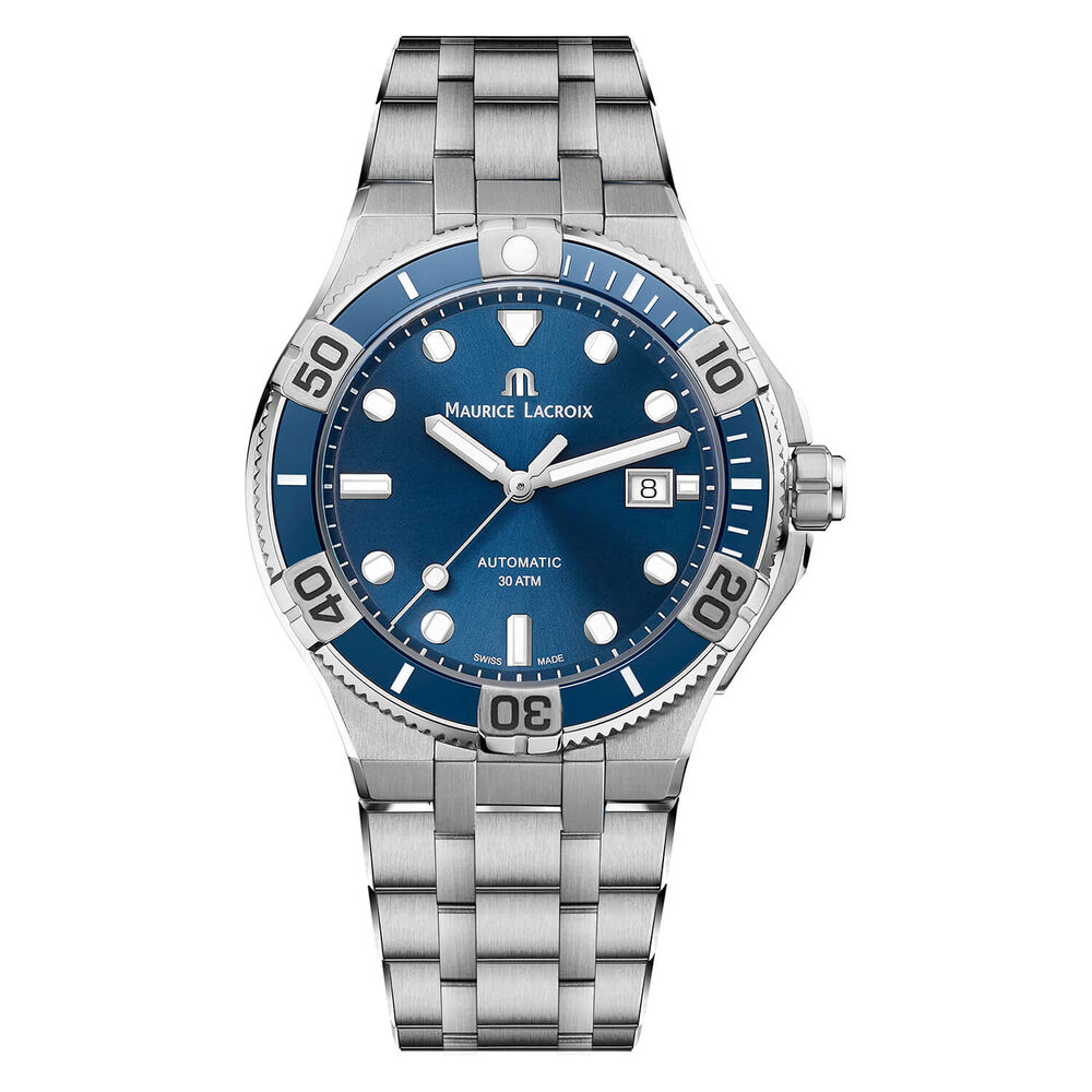 Maurice Lacroix Aikon 43mm Deep Blue Dial Case Bracelet Rubber Watch