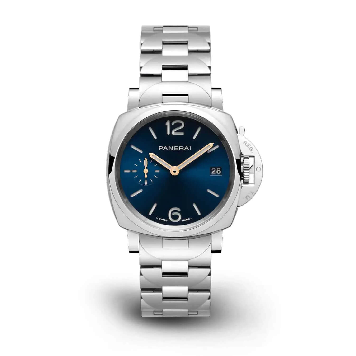 Panerai Luminor Due 38mm Blue Dial Silver Bracelet Watch