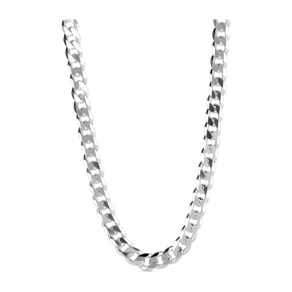 Sterling Silver Flat Curb 50cm Men's Necklace