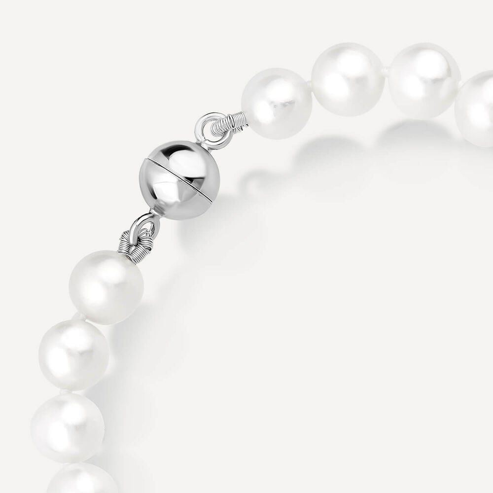Sterling Silver Pearl Bracelet (Magnetic Clasp) image number 3