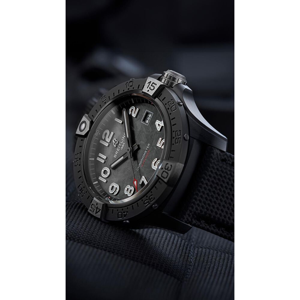 Breitling Avenger Automatic GMT Night Mission 42mm Black Dial Leather Strap Watch image number 4