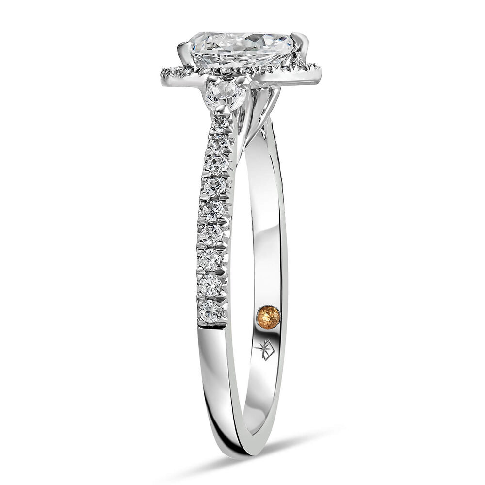 Northern Star 0.85ct Pear Halo Diamond Shoulders 18ct White Gold Ring image number 3