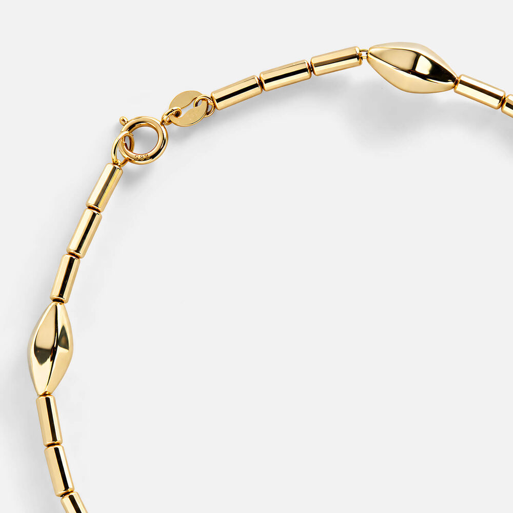 9ct Yellow & White Gold 3D Bead and Barrel Bracelet