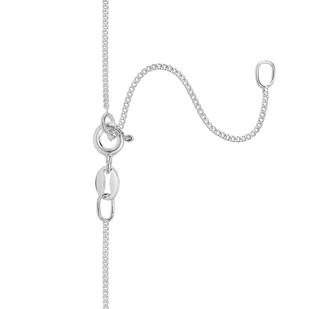Sterling Silver Block Initial L Pendant (Chain Included) image number 2