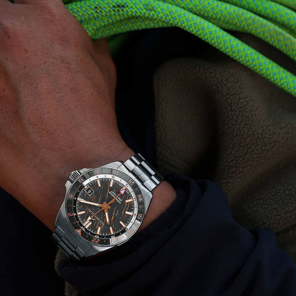 NORQAIN NEVEREST GMT Glacier 41mm Anthracite Dial Steel Bracelet Watch image number 3