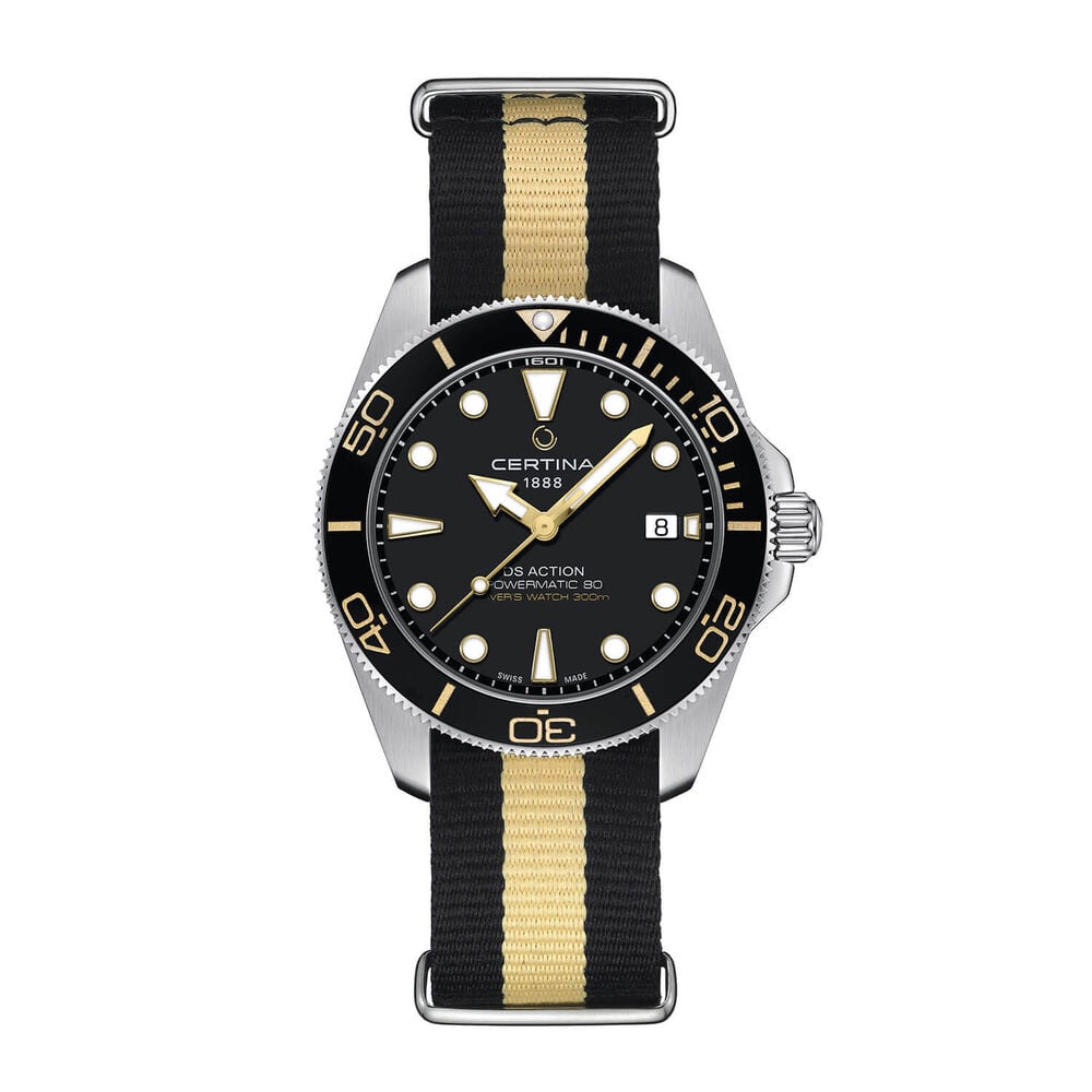 Certina DS Action Diver 40.5mm Black Dial Fabric Strap Watch