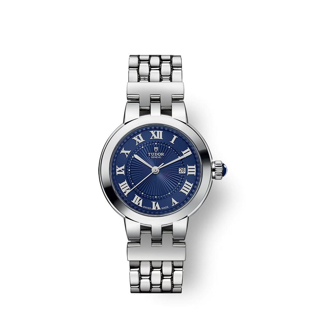 TUDOR Clair De Rose 30mm Blue Dial Roman Numerals Steel Bracelet Watch