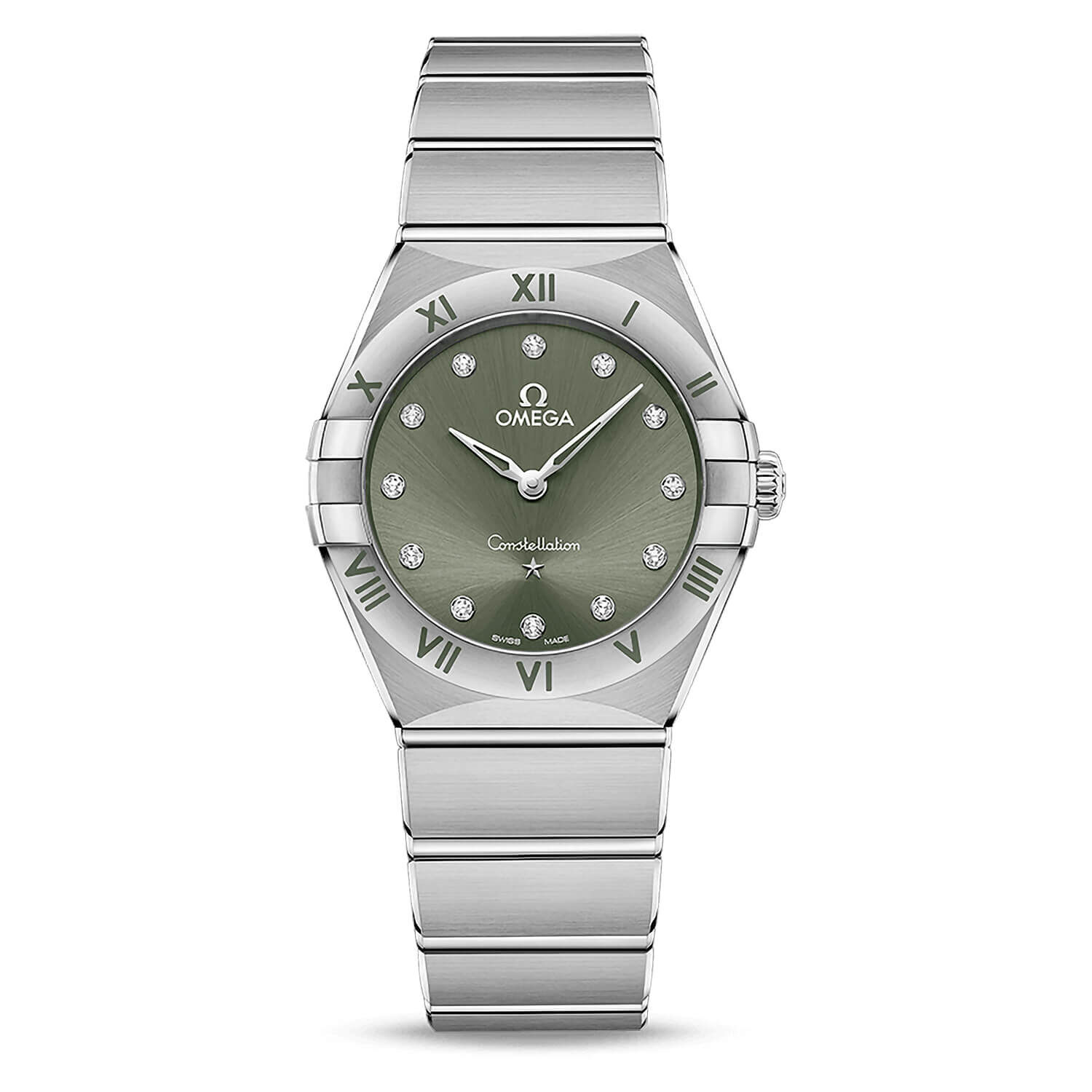 OMEGA Constellation Quartz 28mm Green Dial Bracelet Watch