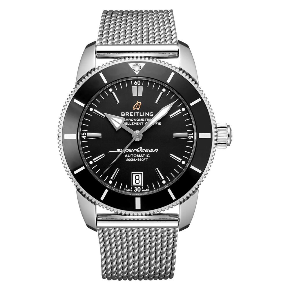 Breitling Superocean Heritage II 42 Black Dial Steel Bracelet Watch
