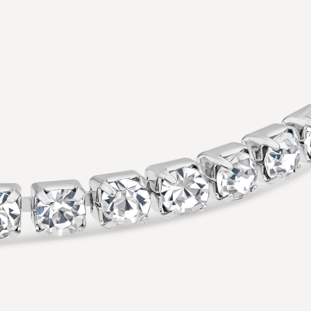 Silver Plated Crystal Angel Charm Tennis Bracelet image number 2