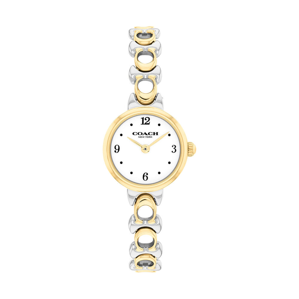 Coach Iris 22mm White Dial Two-Tone Tone Steel Bracelet Watch