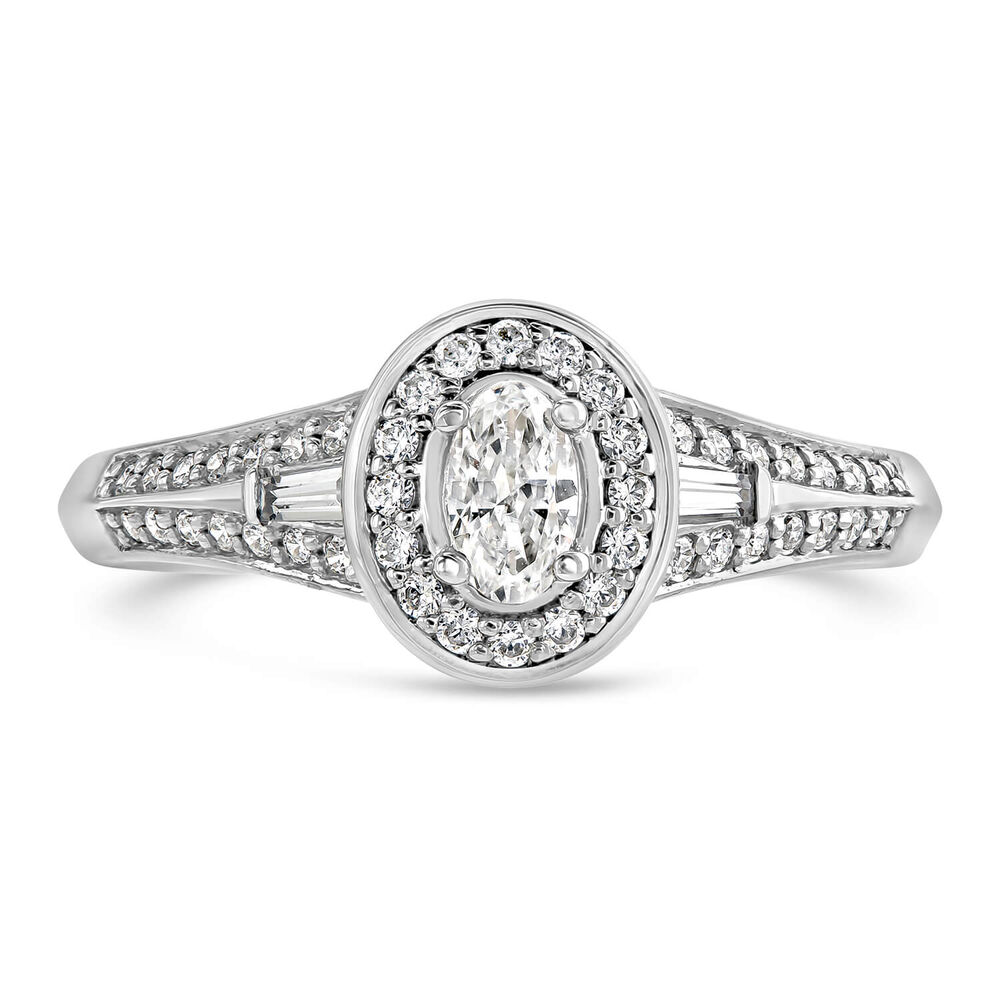 Northern Star 0.50ct Oval Diamond 18ct White Gold Ring image number 2