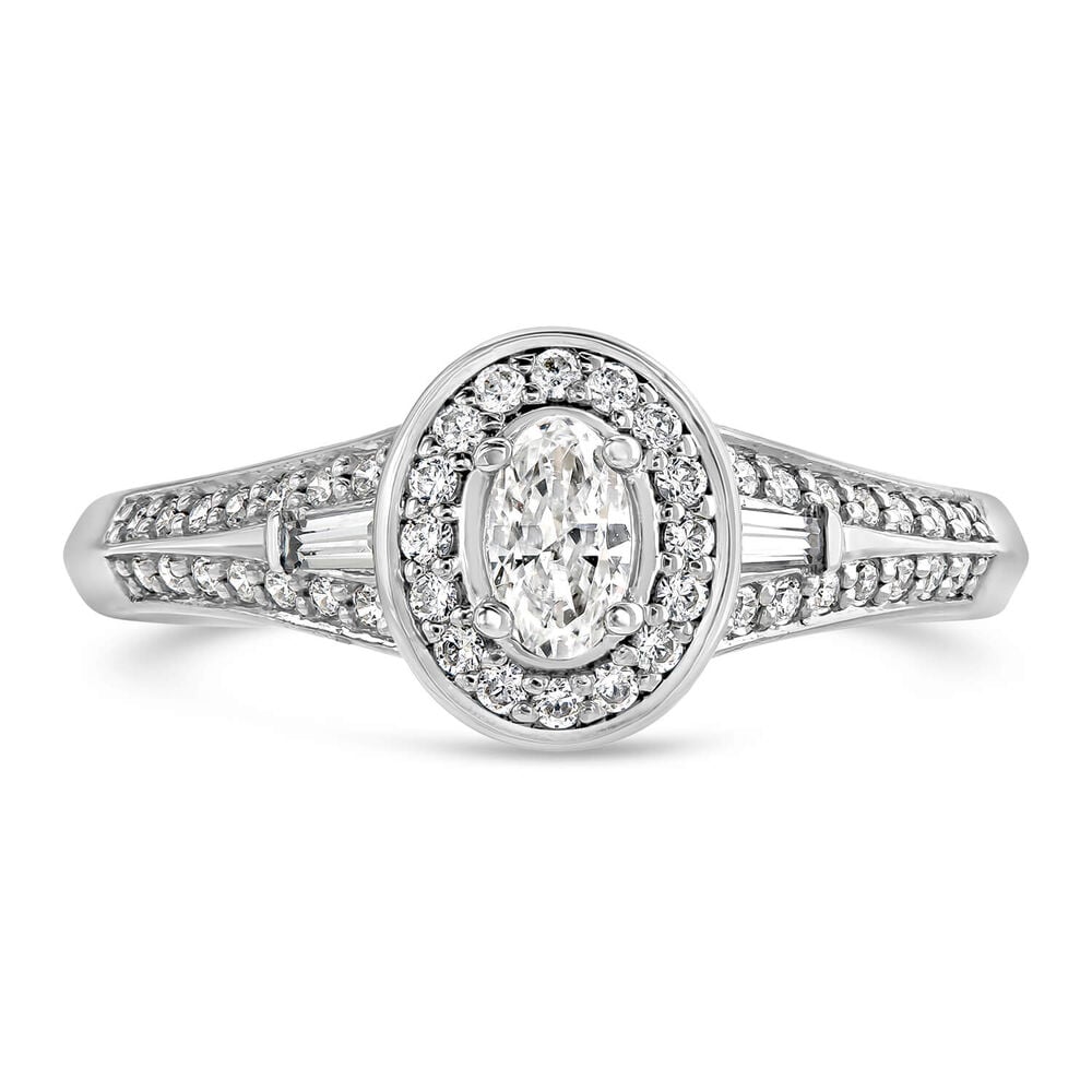 Northern Star 0.50ct Oval Diamond 18ct White Gold Ring image number 1