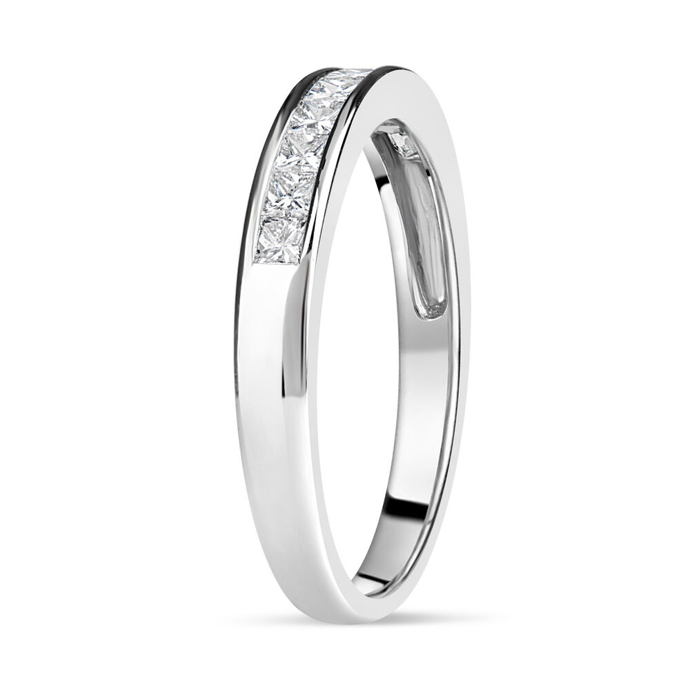 18ct white gold 0.50 carat princess cut diamond eternity ring image number 3