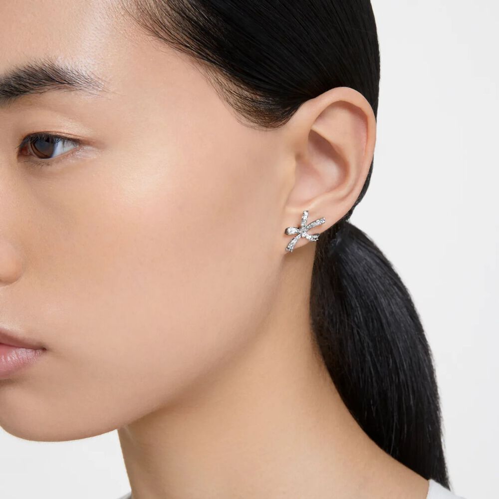 Swarovski Volta Bow Stud Earrings image number 4