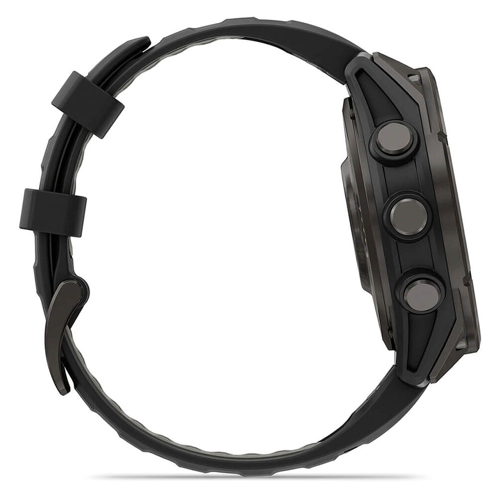 Garmin fenix 8 Pro AMOLED 47mm Carbon Grey DLC Titanium Case Black Silicon Strap Watch image number 6