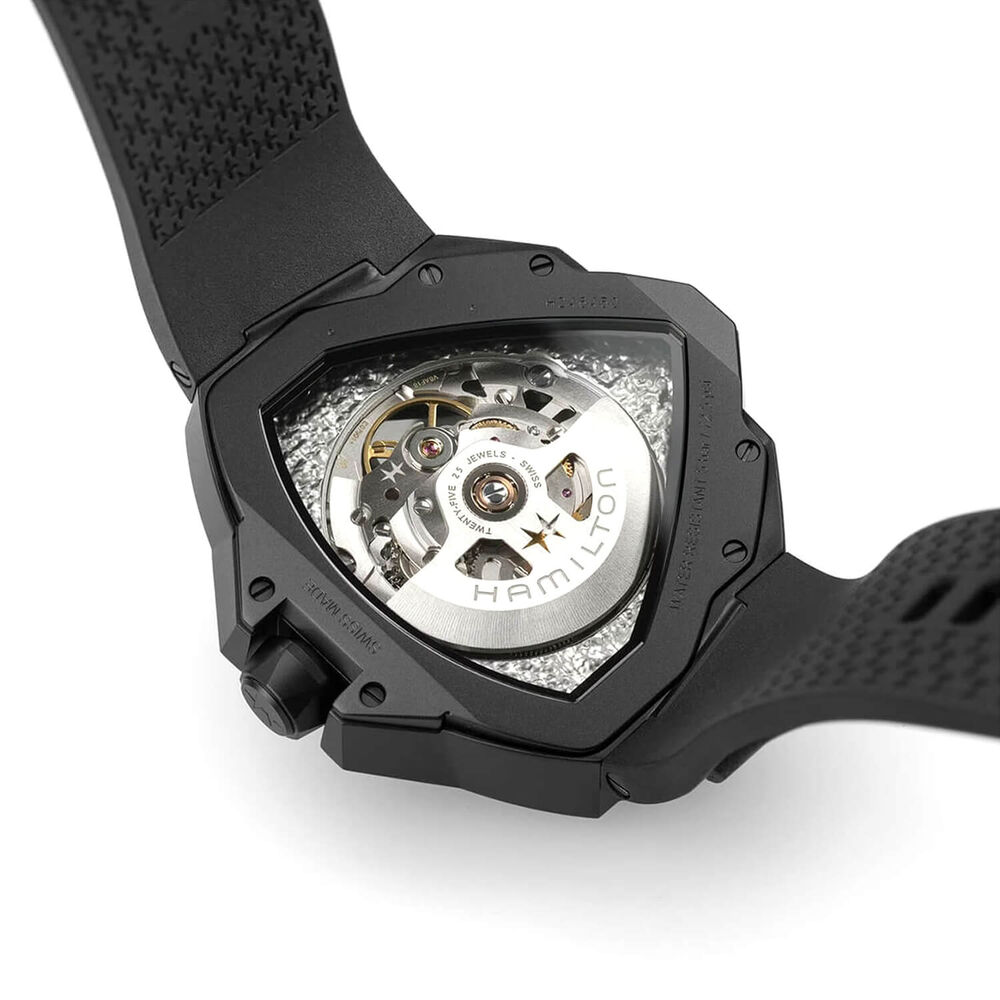 Hamilton Ventura Edge Skeleton 51x47mm Dial Black Rubber Strap Watch image number 3