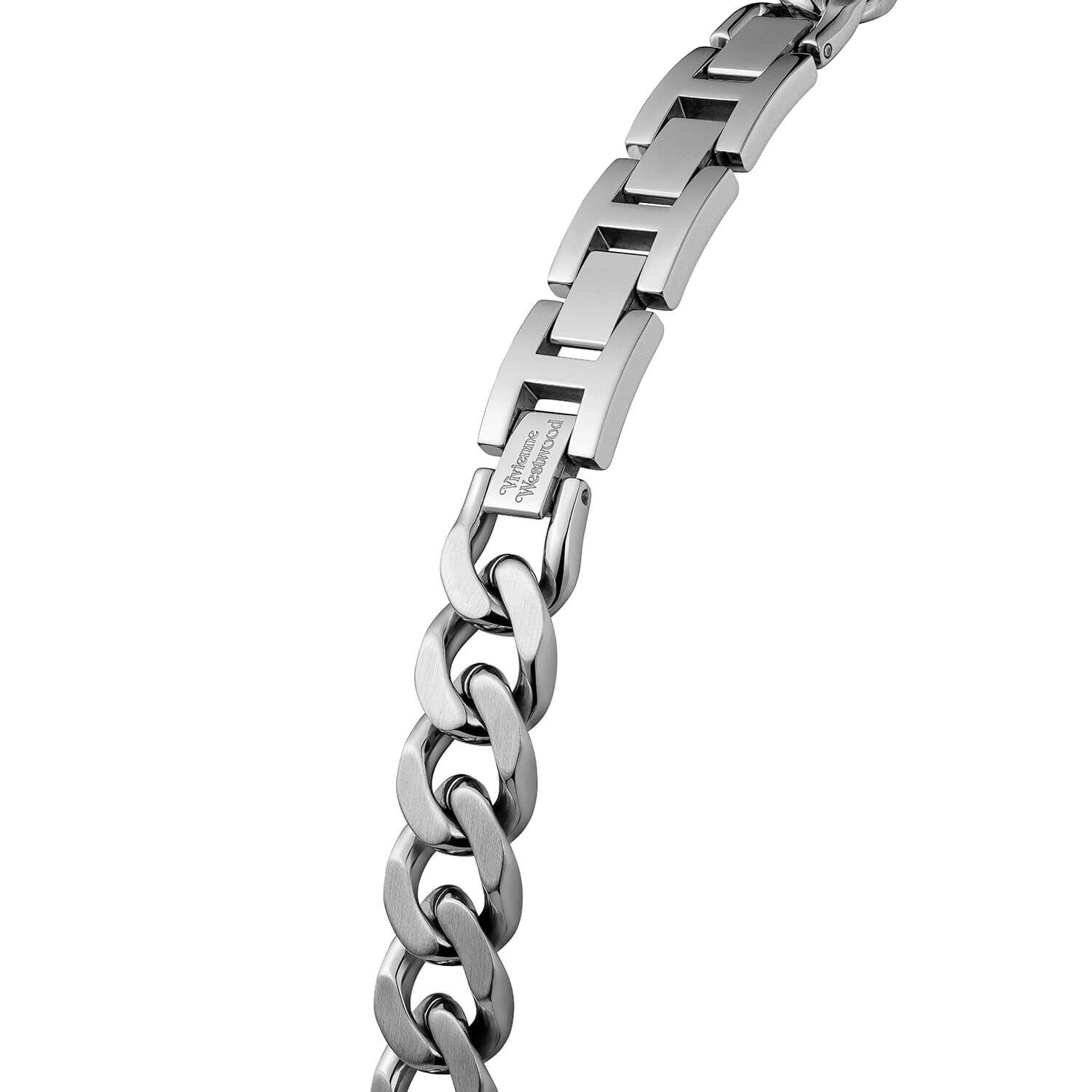 VW Orb Button 25.4mm Silver Dial Link Chain Bracelet Watch