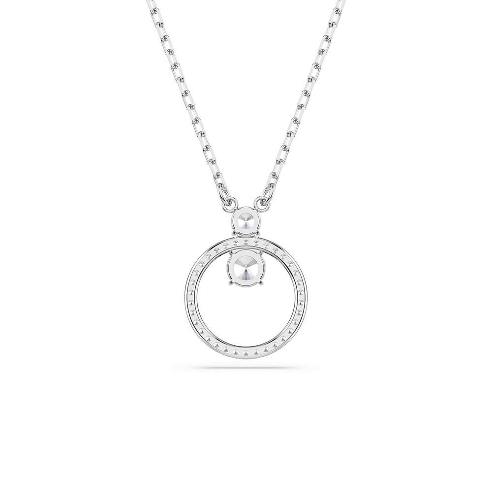 Swarovski Constella Crystals & Cubic Zirconia Rhodium Plated Circle Pendant
