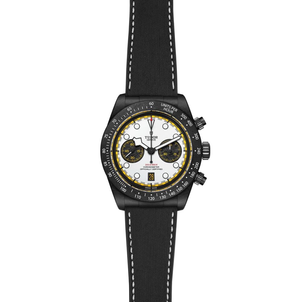 TUDOR Black Bay Chrono 'Carbon 26' 42mm White Dial Black Strap Watch
