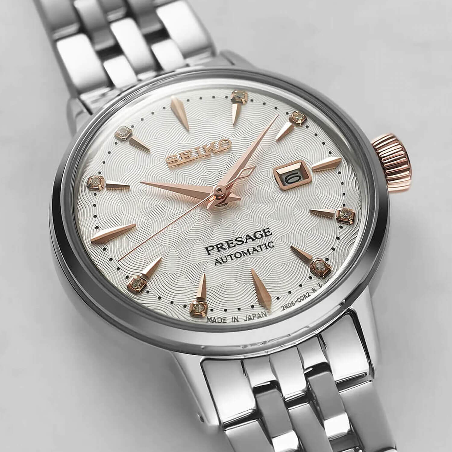 Seiko Presage Cocktail Time 30mm Rose Gold Bezel Watch