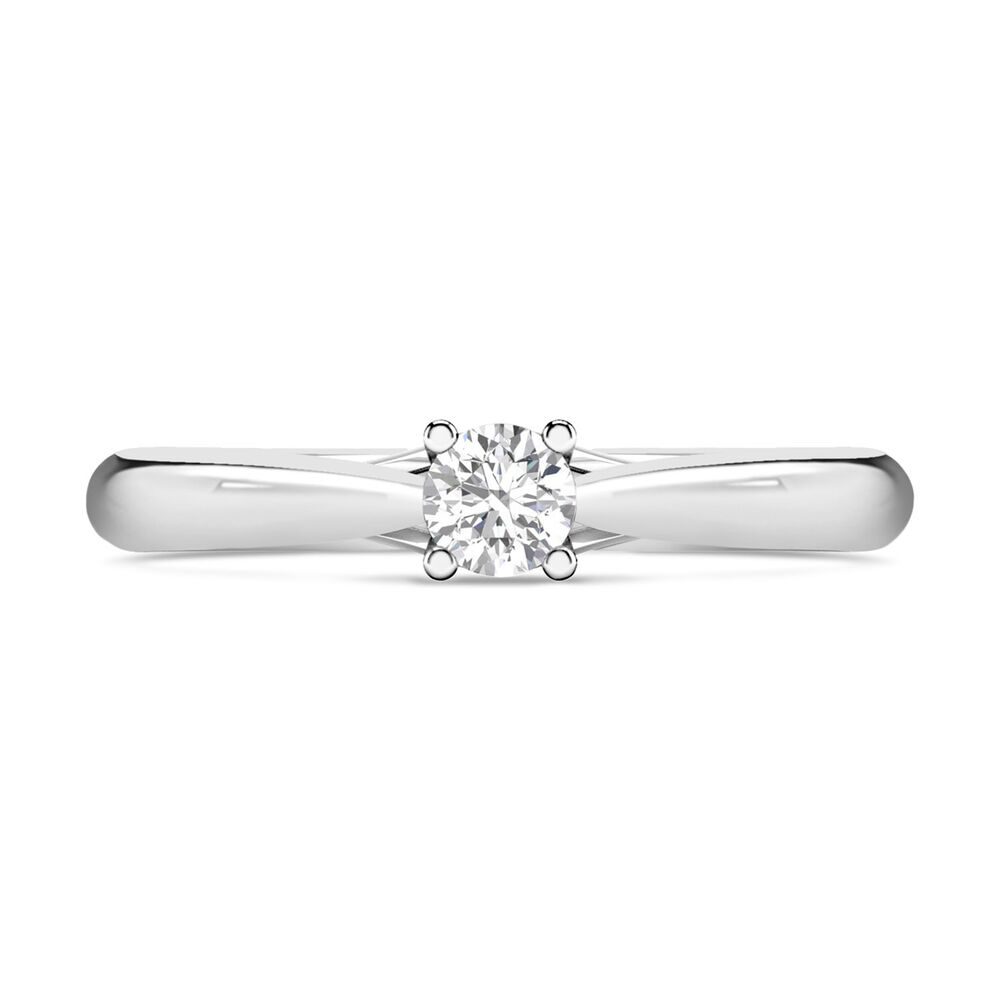 Platinum 0.25ct Round Diamond Orchid Setting Ring image number 1