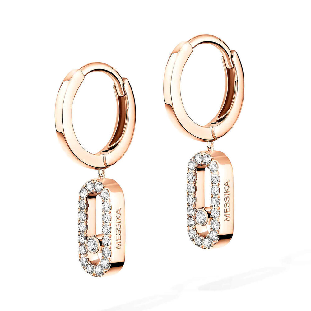 Messika Move Uno 0.19ct Diamond Rose Gold Hoop Earrings
