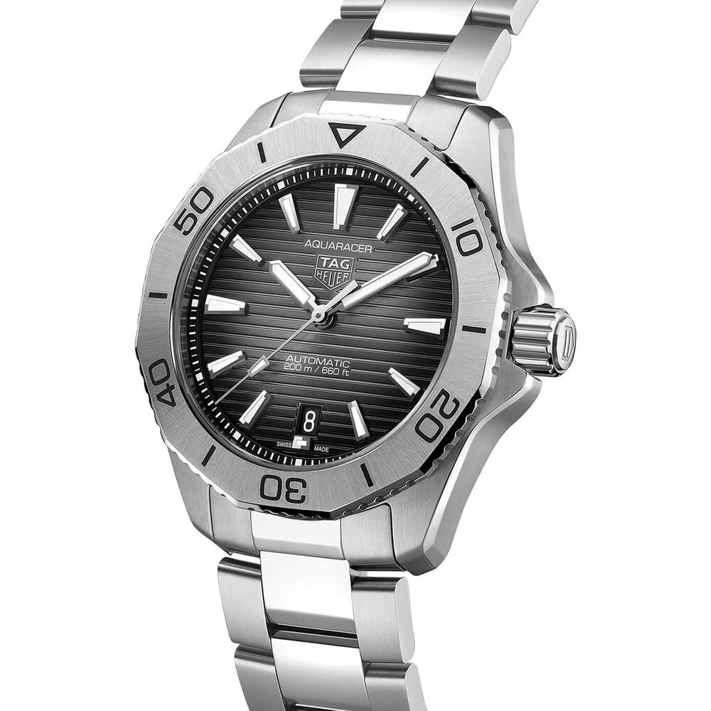 TAG Heuer Aquaracer Professional 200 Automatic 40mm Black Smokey Dial Steel Case Bracelet Watch image number 1