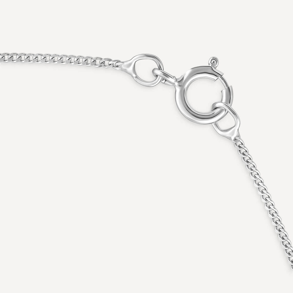 9ct White Gold Oval Amethyst with Diamond and Polished Twist Bale Pendant image number 3