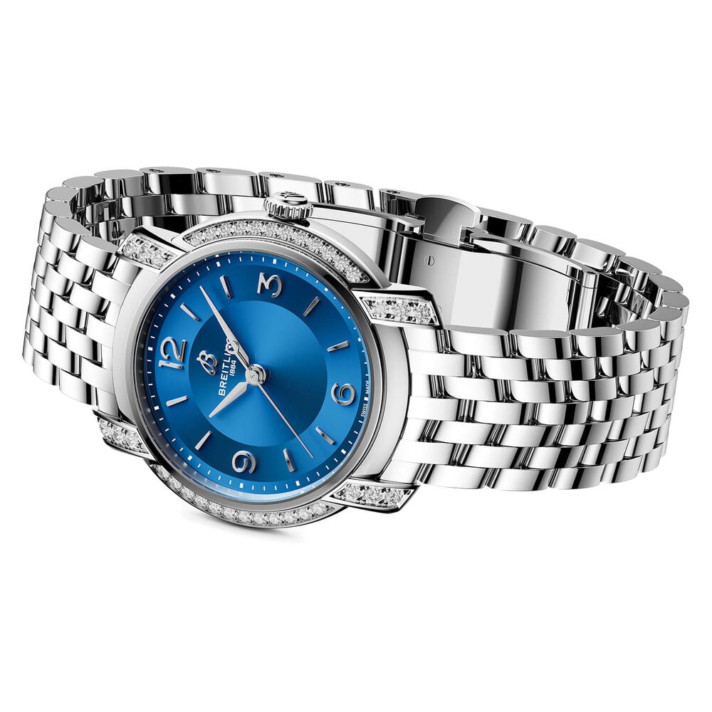 Breitling Lady Premier 32mm Blue Dial Steel Bracelet Watch image number 2