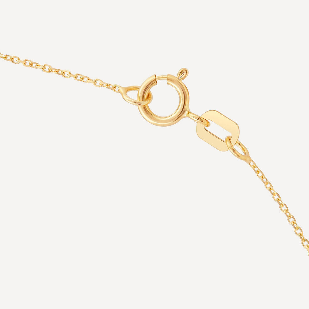 9ct Yellow Gold Tree of Life Disc Bead Chain Necklet image number 3