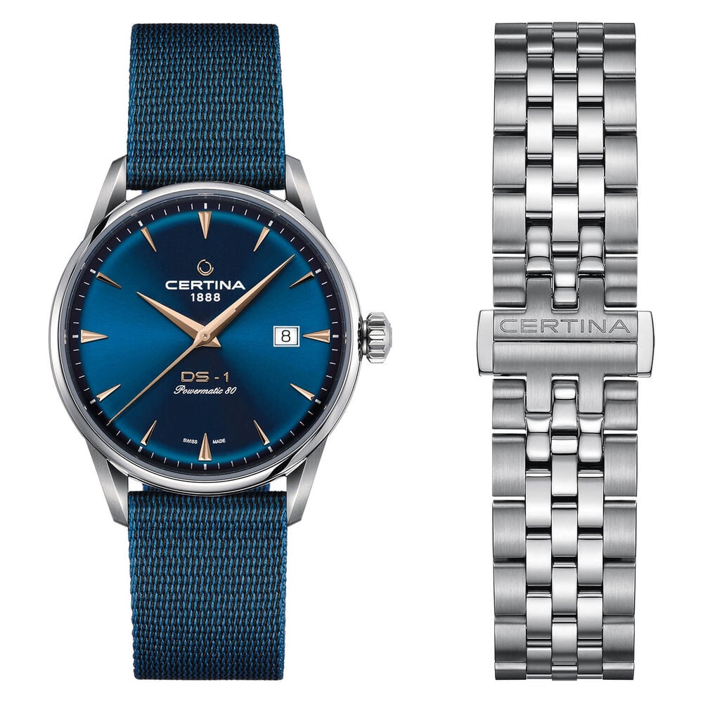 Certina DS-1 Powermatic 40mm Blue Dial Steel Case Bracelet Watch image number 4