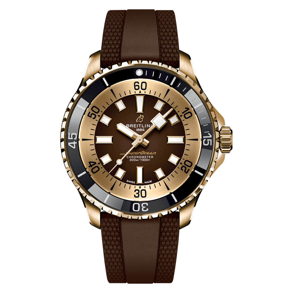 Breitling Superocean Automatic 44 Brown Dial Strap Watch