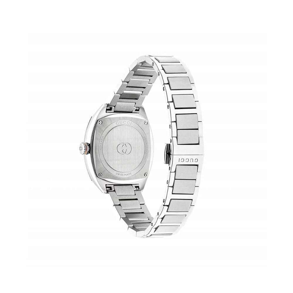 Gucci Interlocking 29mm Black Dial Diamond Dots Steel Bracelet Watch image number 1