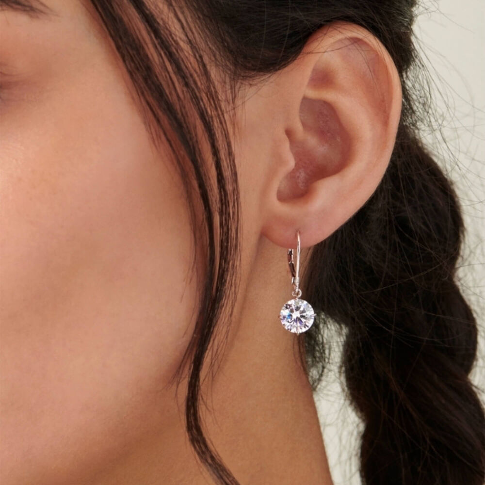 CARAT* London Briar Silver Cubic Zirconia Drop Earrings