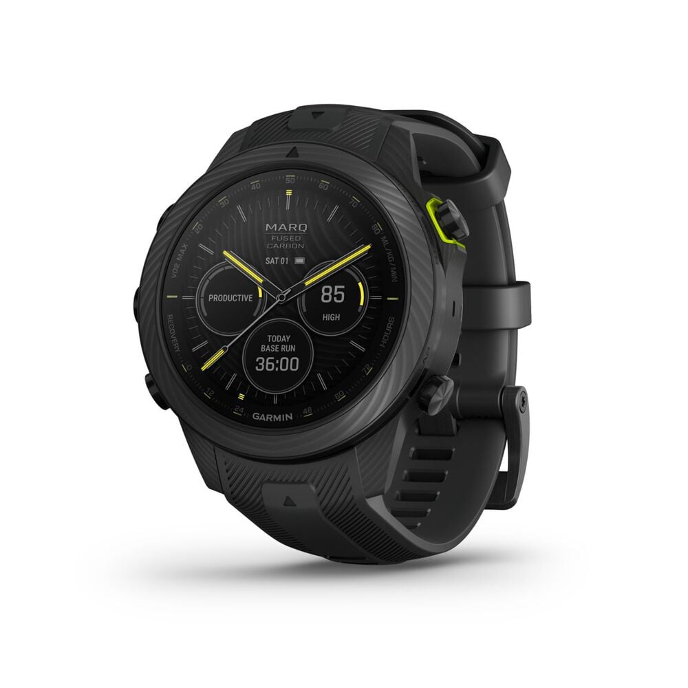 Garmin MARQ&reg; Athlete (Gen 2) Carbon Edition 46mm Case Black Silicone Strap Watch