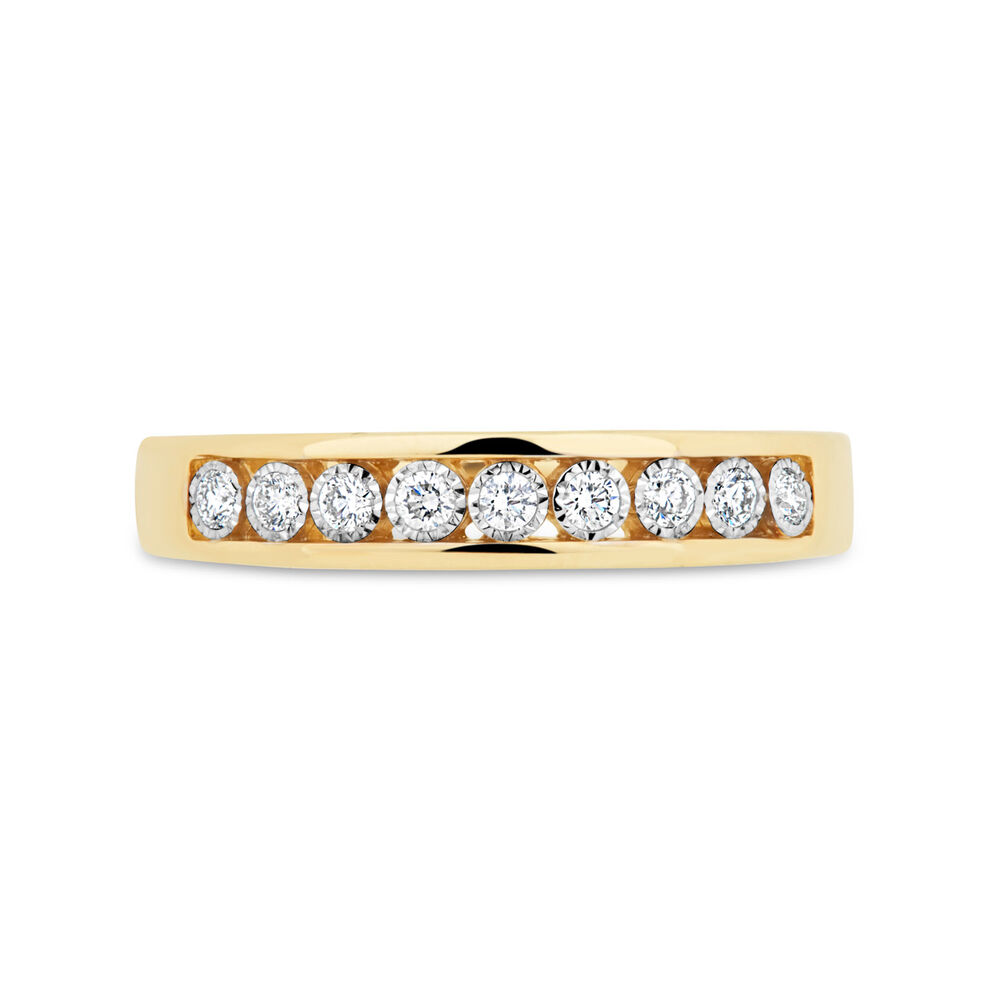 9ct Yellow Gold 0.33ct Diamond Channel Set Wedding Ring image number 1