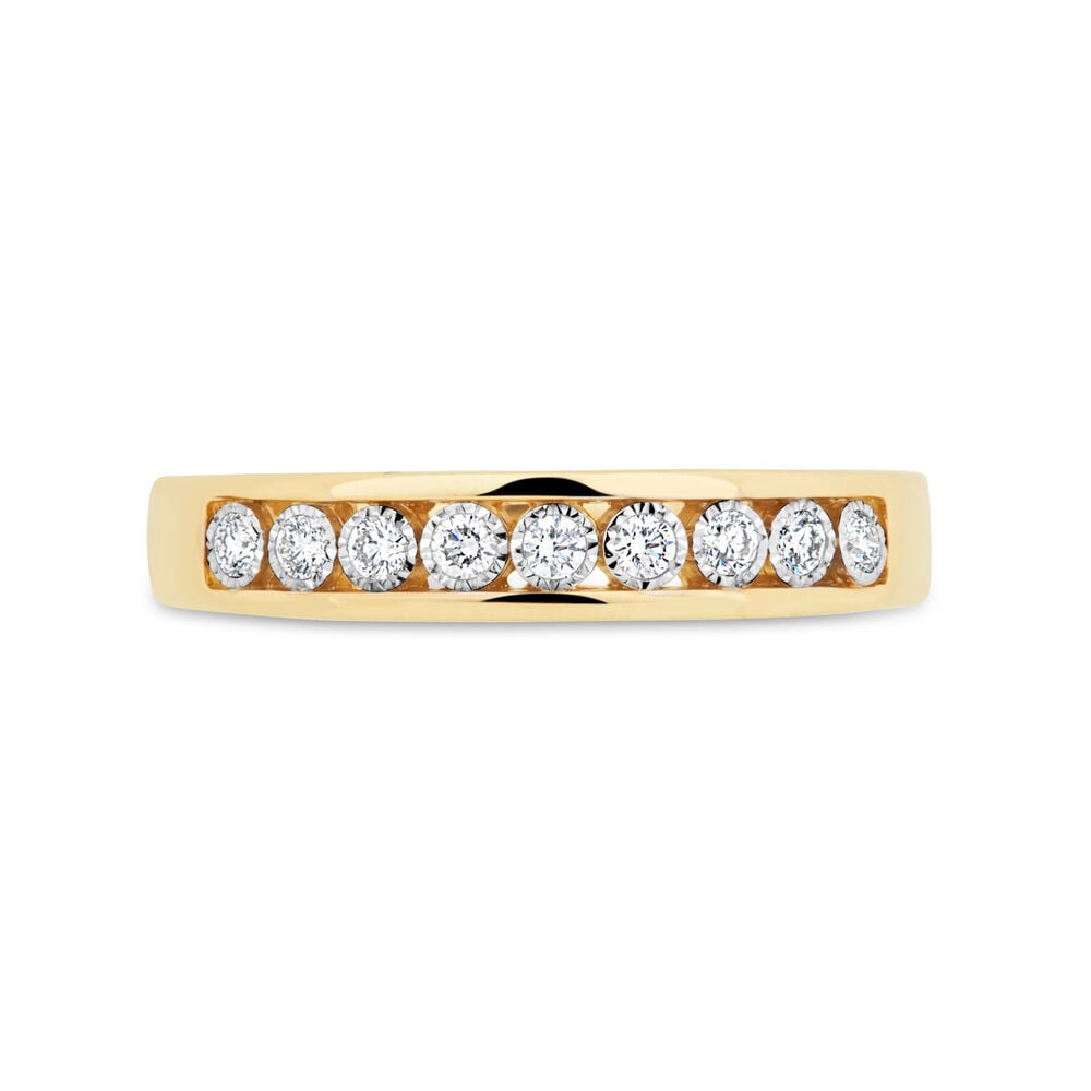 9ct Yellow Gold 0.33ct Diamond Channel Set Wedding Ring