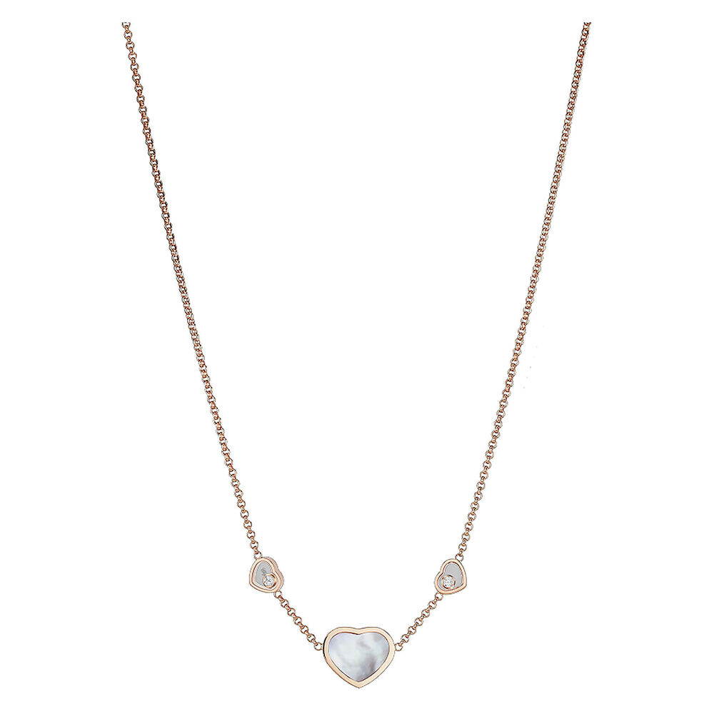 Chopard Happy Hearts Mother of Pearl 3 Heart Diamond Sautoir Necklace