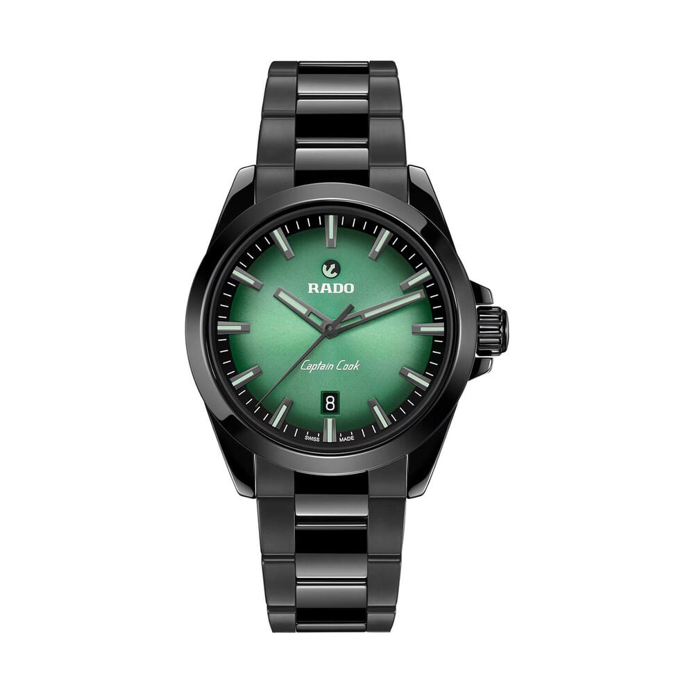 Rado Captain Cook Discover 40.7mm Green Dial Black Ceramic Bracelet Watch
