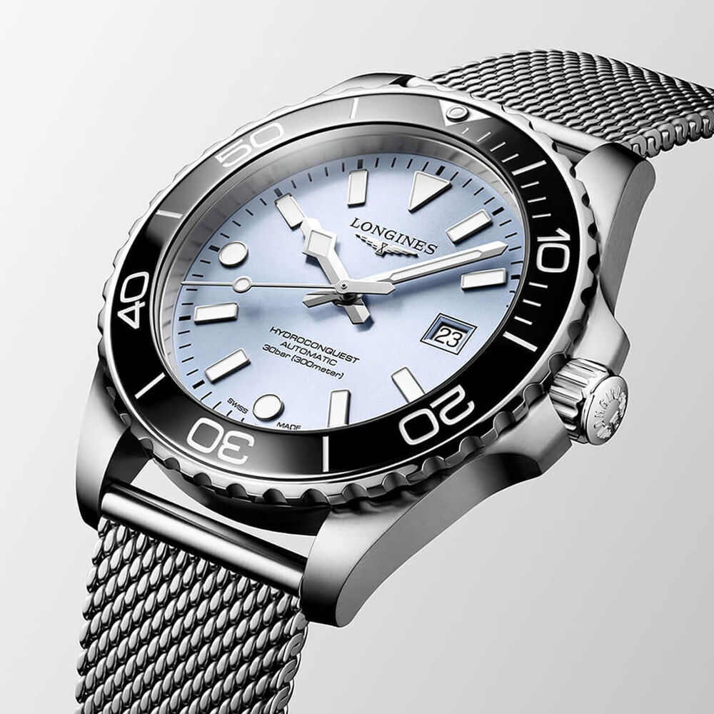 Longines Hydroconquest 42mm Frosted Blue Dial Stainless Steel Bracelet Watch