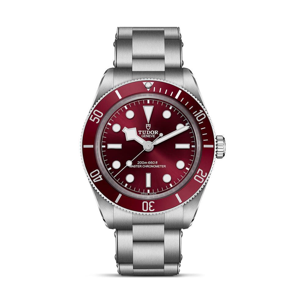 TUDOR Black Bay 58 39mm Burgundy Dial Steel Three-Link Bracelet Watch
