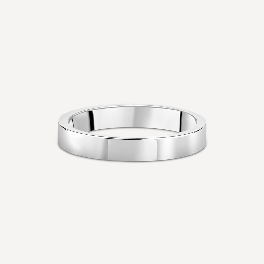 Platinum 2mm Flat Court Wedding Ring image number 2