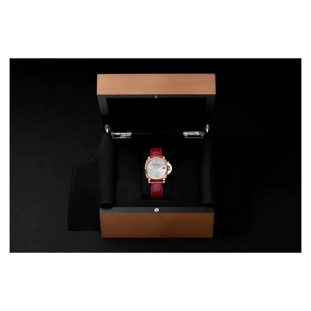 Panerai Luminor Due 38mm Goldtech™ Madreperla Pearlised Dial Red Strap Watch image number 2
